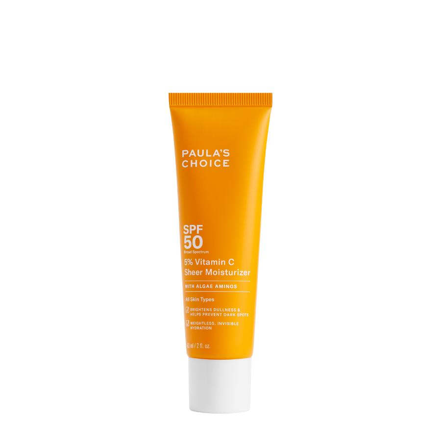 Kem chống nắng dưỡng ẩm giúp làm sáng và đều màu da với 5% Vitamin C SPF 50