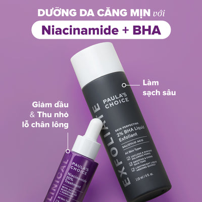 Tinh chất thu nhỏ lỗ chân lông to và làm sáng mịn bề mặt da Clinical Niacinamide 20% Treatment 20ml