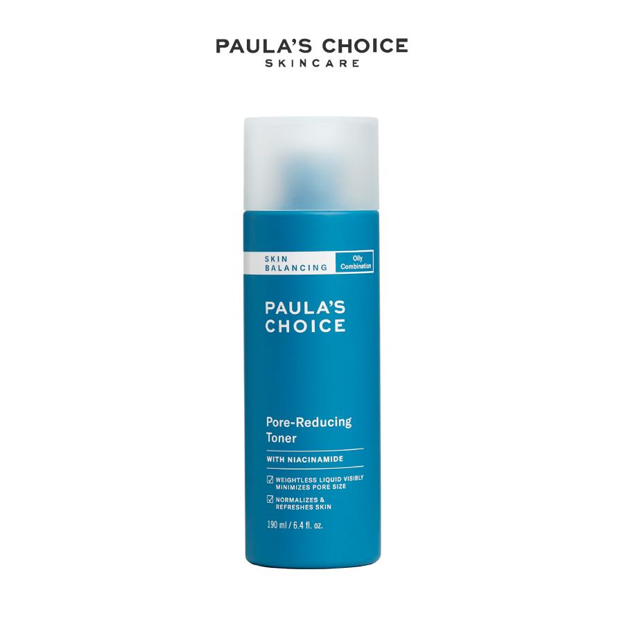 Bộ đôi Toner chứa Niacinamide hỗ trợ thu nhỏ lỗ chân lông và Kem dưỡng ẩm dạng Gel Paula's Choice