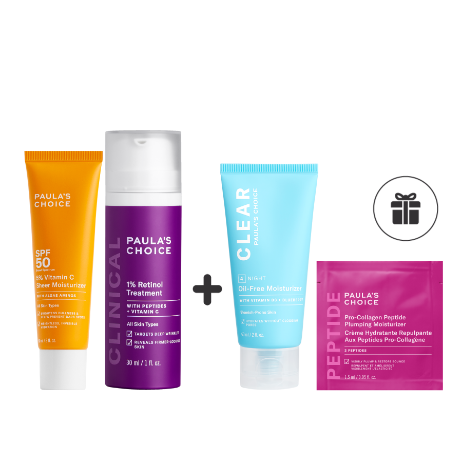 Bộ đôi chống nắng và làm sáng trẻ hóa làn da Paula's Choice C5 Super Boost và 1% Retinol Treament