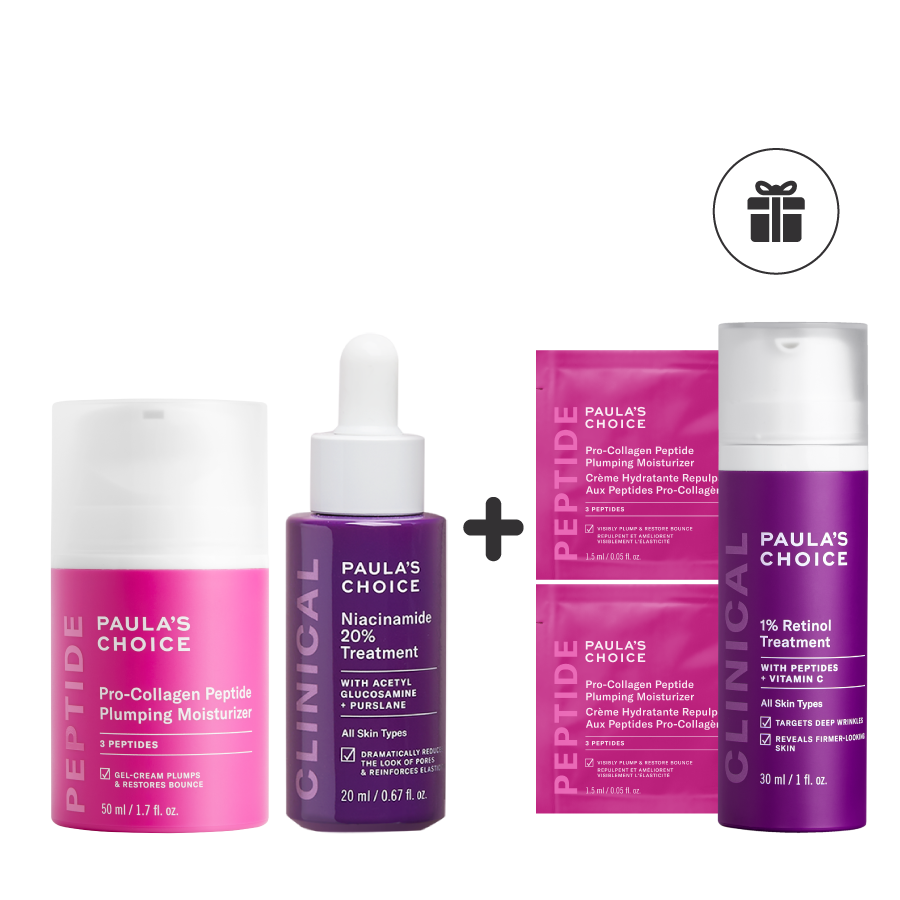 Bộ đôi thu nhỏ lỗ chân lông và cấp ẩm Paula's Choice Peptide Pro-collagen và Niacinamide 20%