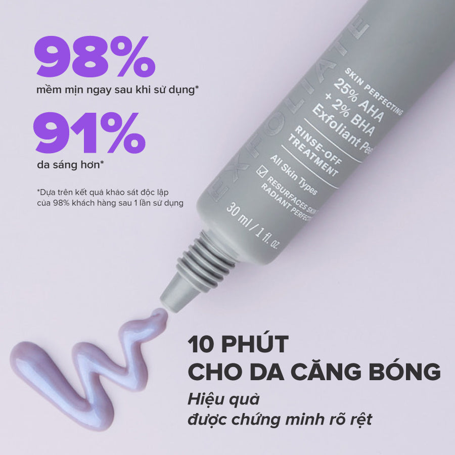 Tinh chất thay da sinh học giúp da sáng mịn Skin Perfecting 25% AHA + 2% BHA Exfoliant Peel 30ml