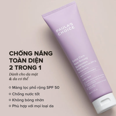 Kem chống nắng toàn thân chống thấm nước không bóng nhờn Extra Care Non-Greasy Sunscreen Broad Spectrum SPF 50 148ml