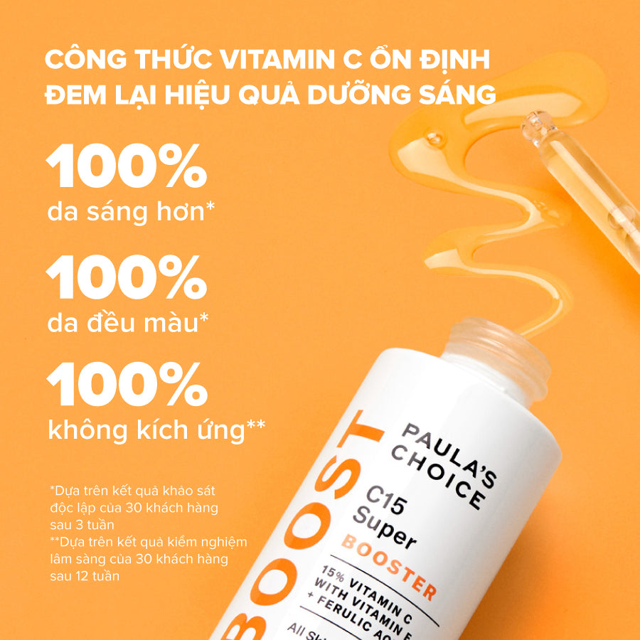 Tinh chất làm sáng da, mờ thâm nám và giảm nếp nhăn chứa 15% Vitamin C C15 Super Booster 20ml