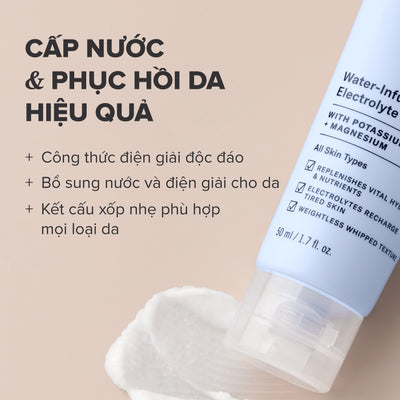 Kem dưỡng ẩm giàu điện giải làm giảm nếp nhăn và giúp da mềm mịn  Water-Infusing Electrolyte Moisturizer 50ml