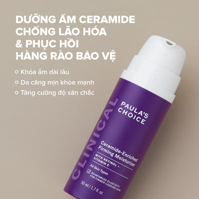 Kem dưỡng ẩm làm mờ nếp nhăn và tăng cường collagen giúp săn chắc da Clinical Ceramide-Enriched Firming Moisturizer 50ml