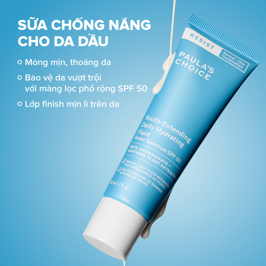 Kem chống nắng dạng sữa giúp dưỡng ẩm và giảm nếp nhăn trên da SPF 50 Resist Youth-Extending Daily Hydrating Fluid Broad Spectrum SPF 50