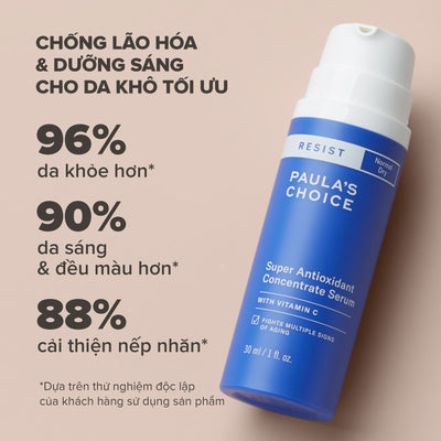 Tinh chất ngăn ngừa lão hóa chuyên sâu cho da khô giảm nếp nhăn, làm sáng và săn chắc da Resist Super Antioxidant Concentrate Serum 30ml