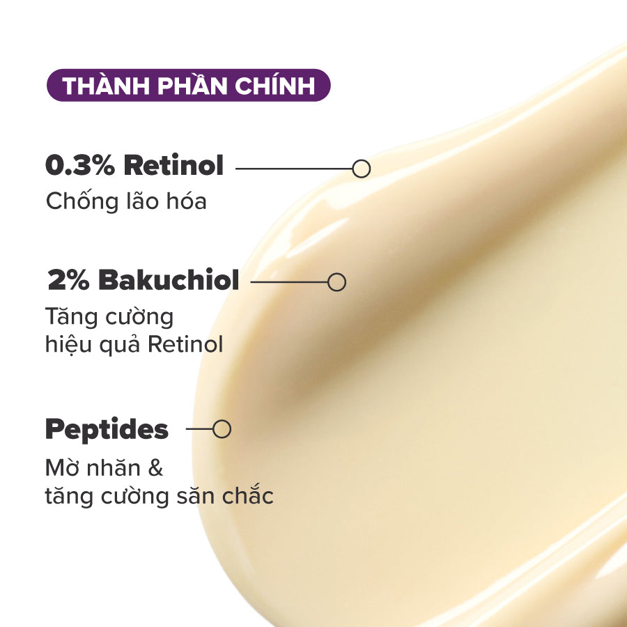 Tinh chất chống lão hóa giúp mờ vết thâm và nếp nhăn Clinical 0.3% Retinol + 2% Bakuchiol Treatment