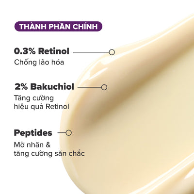 Tinh chất chống lão hóa giúp mờ vết thâm và nếp nhăn Clinical 0.3% Retinol + 2% Bakuchiol Treatment