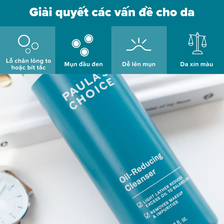 Sữa rửa mặt làm sạch lỗ chân lông và giảm dầu thừa Paula’s Choice Skin Balancing Oil-Reducing Cleanser 237ml