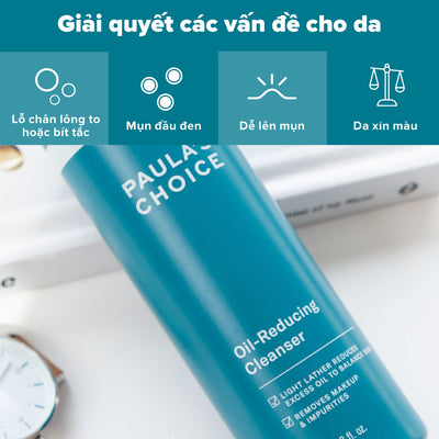 Sữa rửa mặt làm sạch lỗ chân lông và giảm dầu thừa Paula’s Choice Skin Balancing Oil-Reducing Cleanser 237ml
