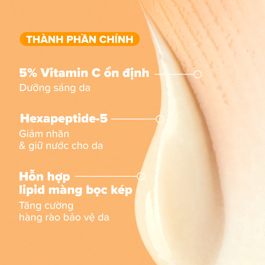 Kem dưỡng ẩm làm sáng da, tăng sinh collagen và giúp da mềm mịn với 5% Vitamin C C5 Super Boost Moisturizer