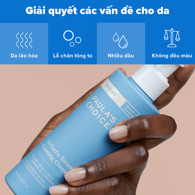 Sữa rửa mặt tạo bọt siêu mịn làm sạch và cân bằng độ ẩm cho da Resist Perfectly Balanced Foaming Cleanser 190ml