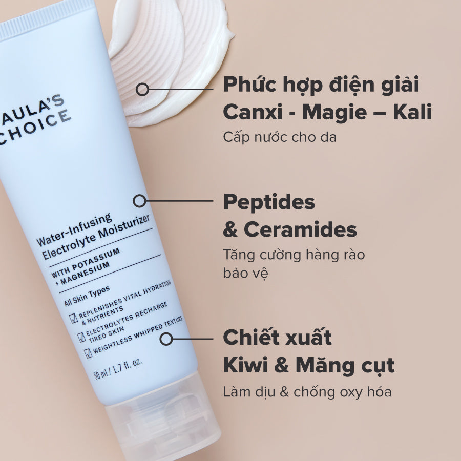 Kem dưỡng ẩm giàu điện giải làm giảm nếp nhăn và giúp da mềm mịn  Water-Infusing Electrolyte Moisturizer 50ml