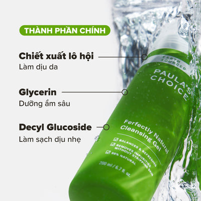 Gel rửa mặt làm sạch da và giúp làm dịu da Earth Sourced Perfectly Natural Cleansing Gel 200ml