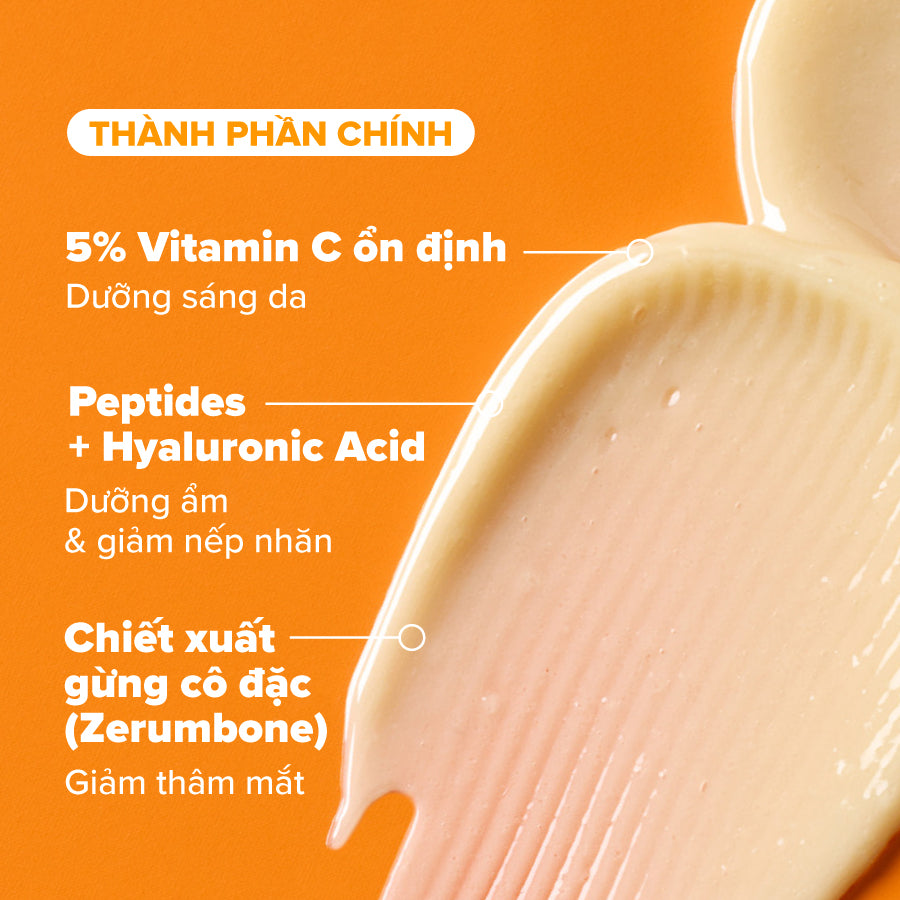 Kem mắt làm mờ quầng thâm, bọng mắt và giảm nếp nhăn với 5% Vitamin C C5 Super Boost Eye Cream