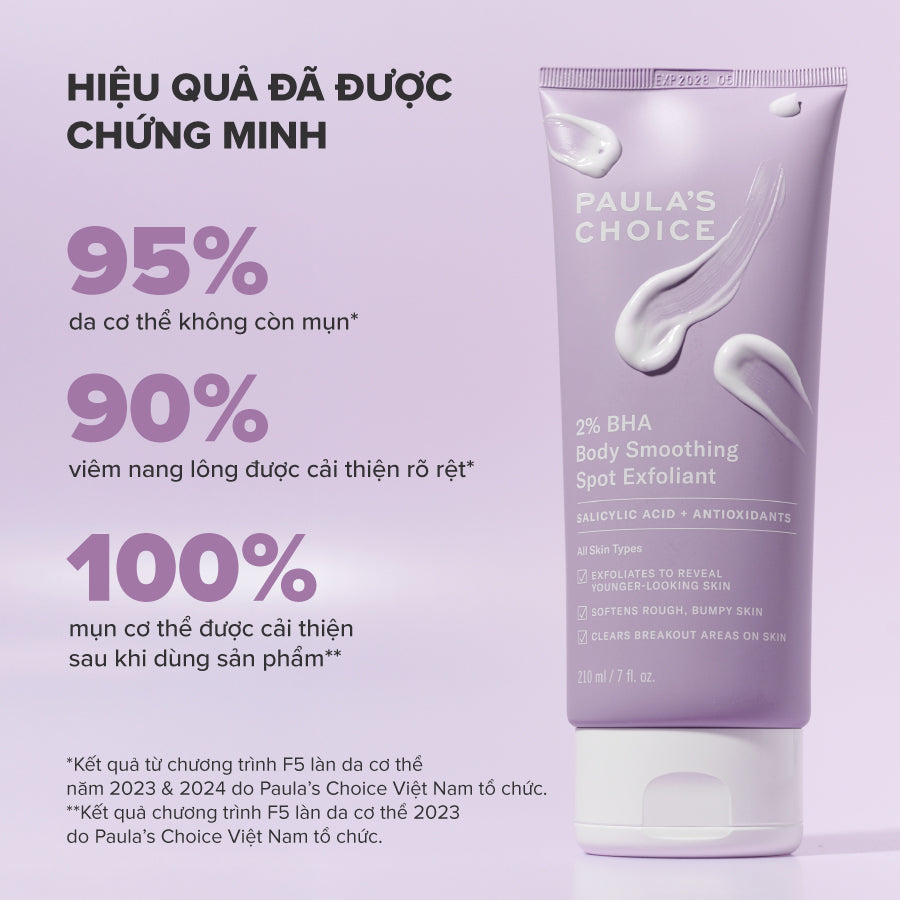 Kem dưỡng thể hỗ trợ giảm mụn và làm mịn da 2% BHA Body Smoothing Spot Exfoliant