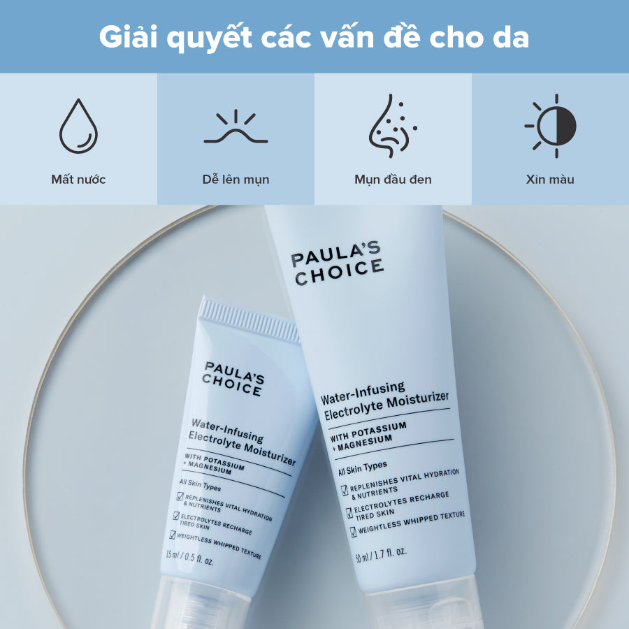 Kem dưỡng ẩm giàu điện giải làm giảm nếp nhăn và giúp da mềm mịn  Water-Infusing Electrolyte Moisturizer 50ml