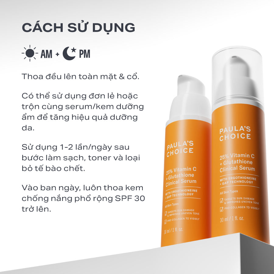 Tinh cht lm sng da v m nm chuyn su vi 25% Vitamin C + Glutath   Paula's Choice Vit Nam