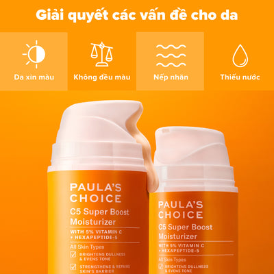 Kem dưỡng ẩm làm sáng da, tăng sinh collagen và giúp da mềm mịn với 5% Vitamin C C5 Super Boost Moisturizer