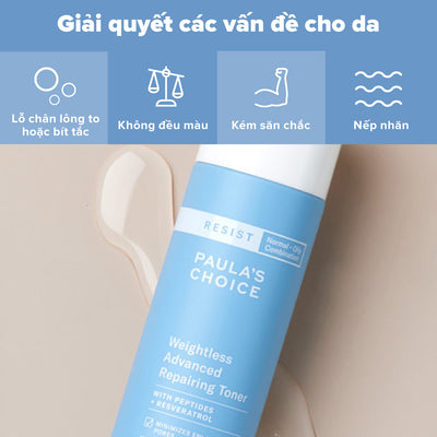 Nước cân bằng ngăn ngừa các dấu hiệu lão hóa trên da dầu Resist Weightless Advanced Repairing Toner 118ml