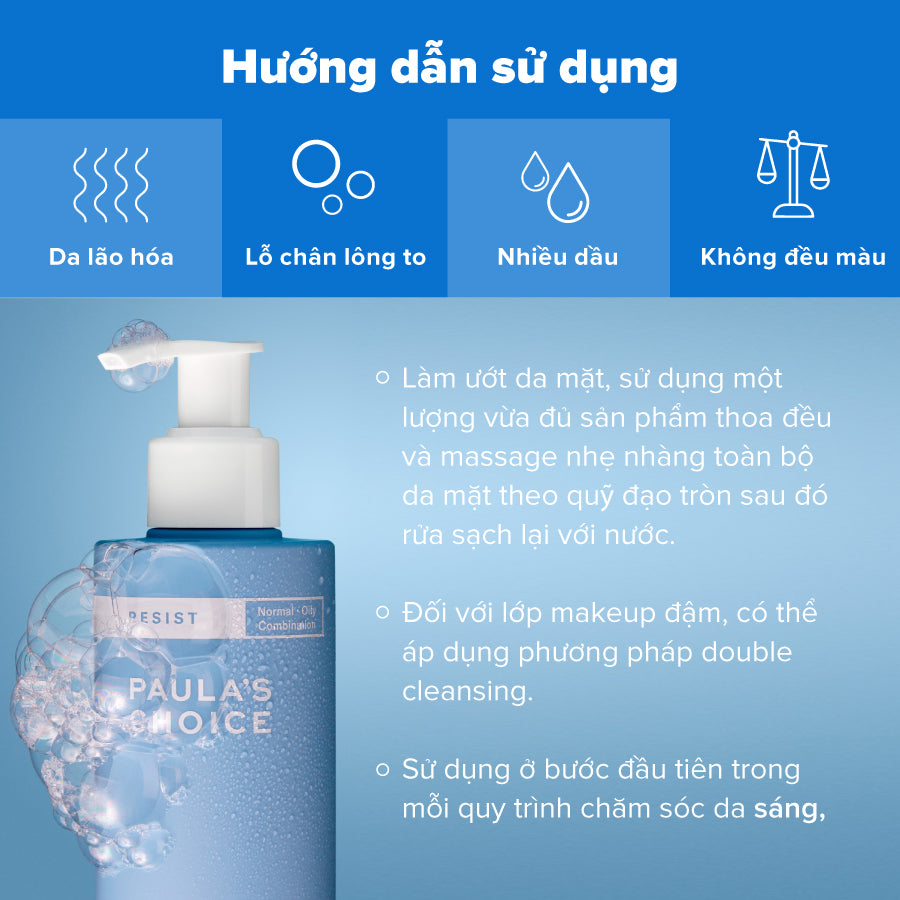 Sữa rửa mặt tạo bọt siêu mịn làm sạch và cân bằng độ ẩm cho da Resist Perfectly Balanced Foaming Cleanser 190ml