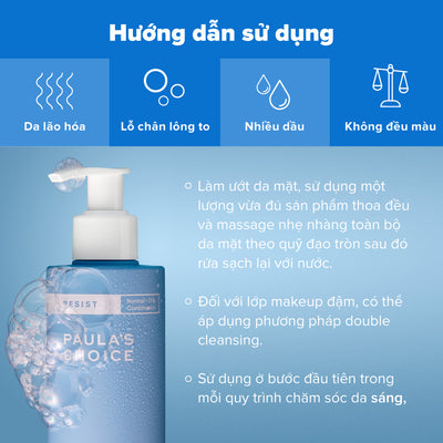 Sữa rửa mặt tạo bọt siêu mịn làm sạch và cân bằng độ ẩm cho da Resist Perfectly Balanced Foaming Cleanser 190ml
