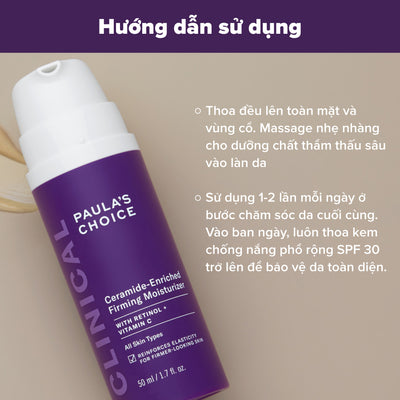 Kem dưỡng ẩm làm mờ nếp nhăn và tăng cường collagen giúp săn chắc da Clinical Ceramide-Enriched Firming Moisturizer 50ml