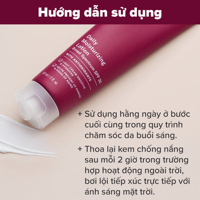 Kem chống nắng làm dịu và phục hồi, giúp giảm nếp nhăn SPF30 Skin Recovery Daily Moisturizing Lotion Broad Spectrum SPF 30 60ml
