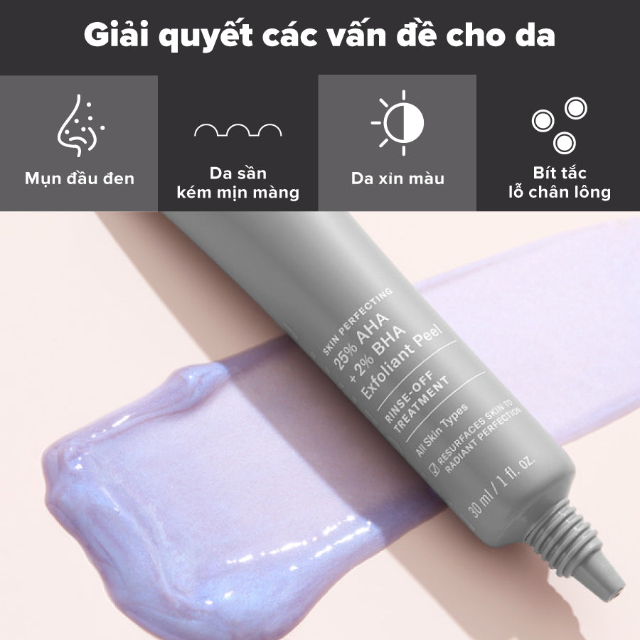 Tinh chất thay da sinh học giúp da sáng mịn Skin Perfecting 25% AHA + 2% BHA Exfoliant Peel 30ml