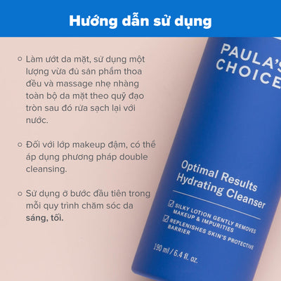 Sữa rửa mặt làm sạch da và dưỡng ẩm giúp da mềm mịn Paula's Choice Resist Optimal Results Hydrating Cleanser 190 ml