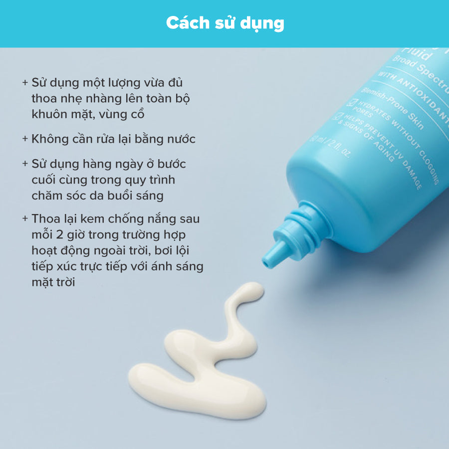 Kem chống nắng dạng sữa dưỡng ẩm và phục hồi da dầu mụn Clear Ultra-Light Daily Hydrating Fluid Broad Spectrum SPF 30+