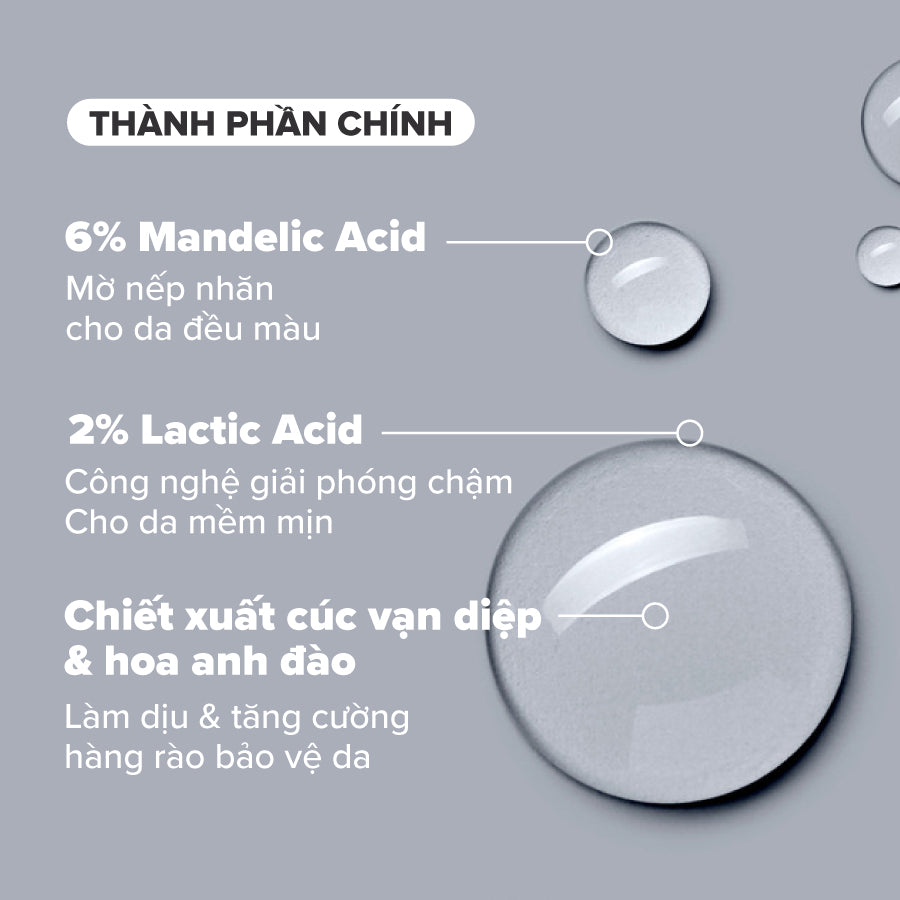 Dung dịch loại bỏ tế bào chết và làm sáng da Skin Perfecting 6% Mandelic Acid + 2% Lactic Acid Liquid Exfoliant