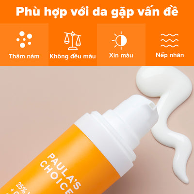 Tinh chất làm sáng da và mờ nám chuyên sâu với 25% Vitamin C 25% Vitamin C + Glutathione Clinical Serum 30ml