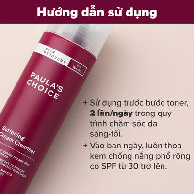 Kem rửa mặt làm dịu và giúp da mềm mịn Paula’s Choice Skin Recovery Softening Cream Cleanser 237 ml