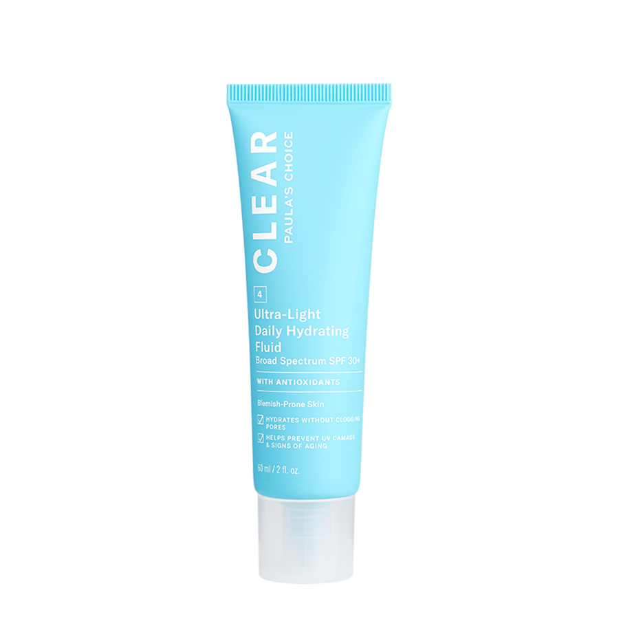 Kem chống nắng dạng sữa dưỡng ẩm và phục hồi da dầu mụn Clear Ultra-Light Daily Hydrating Fluid Broad Spectrum SPF 30+