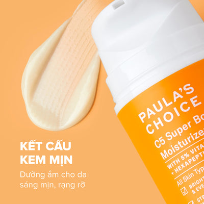 Kem dưỡng ẩm làm sáng da, tăng sinh collagen và giúp da mềm mịn với 5% Vitamin C C5 Super Boost Moisturizer