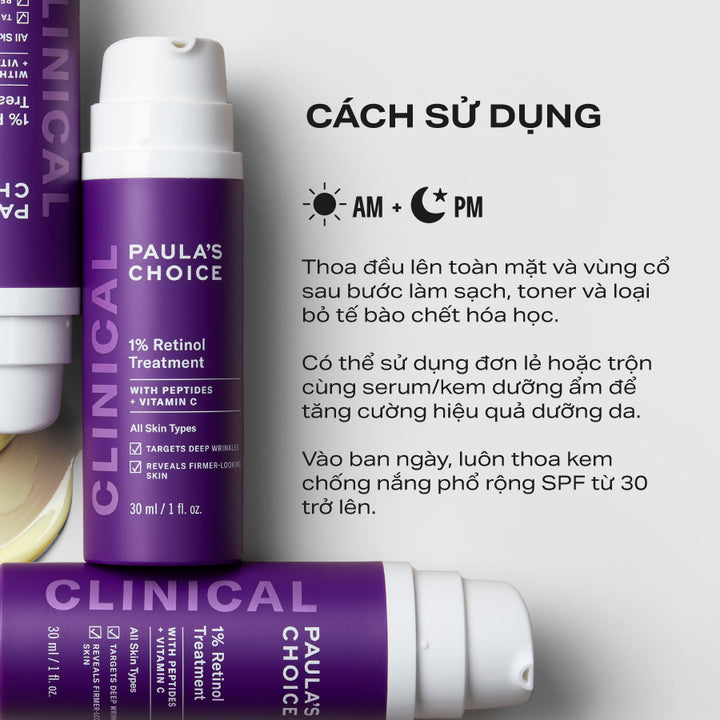 Tinh chất làm mờ nám và nếp nhăn Clinical 1% Retinol Treatment