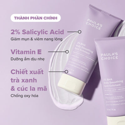 Kem dưỡng thể hỗ trợ giảm mụn và làm mịn da 2% BHA Body Smoothing Spot Exfoliant