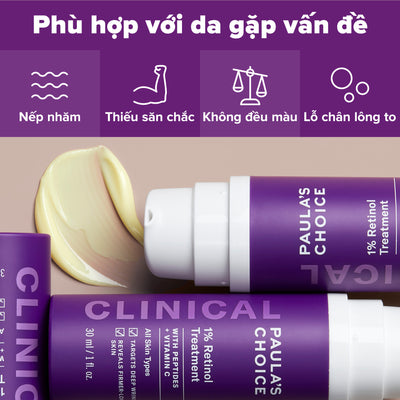 Tinh chất làm mờ nám và nếp nhăn Clinical 1% Retinol Treatment