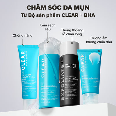 Kem chống nắng dạng sữa dưỡng ẩm và phục hồi da dầu mụn Clear Ultra-Light Daily Hydrating Fluid Broad Spectrum SPF 30+