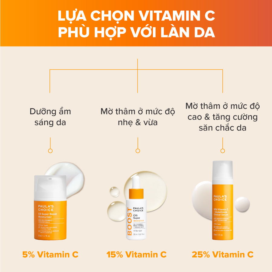 Kem dưỡng ẩm làm sáng da, tăng sinh collagen và giúp da mềm mịn với 5% Vitamin C C5 Super Boost Moisturizer