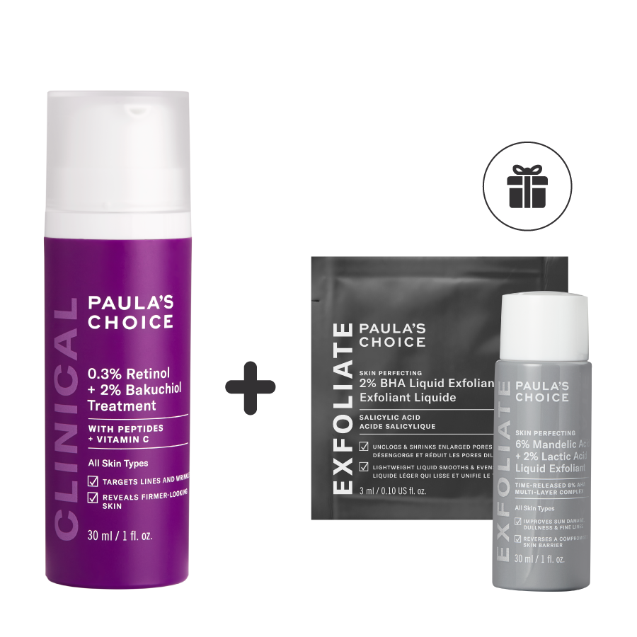 Tinh chất chống lão hóa giúp mờ vết thâm và nếp nhăn Clinical 0.3% Retinol + 2% Bakuchiol Treatment