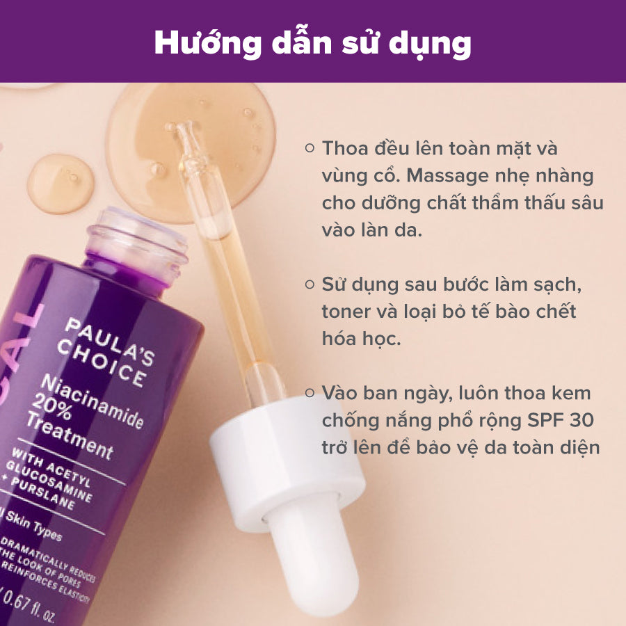 Tinh chất thu nhỏ lỗ chân lông to và làm sáng mịn bề mặt da Clinical Niacinamide 20% Treatment 20ml