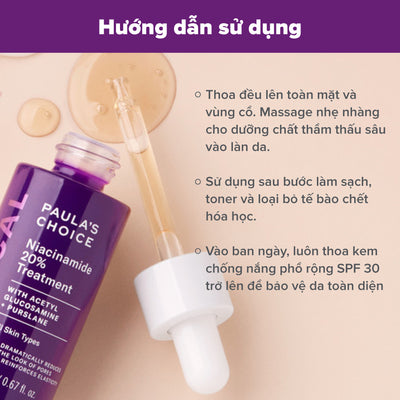 Tinh chất thu nhỏ lỗ chân lông to và làm sáng mịn bề mặt da Clinical Niacinamide 20% Treatment 20ml