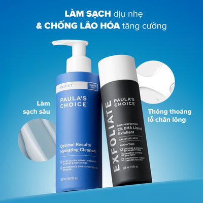 Sữa rửa mặt làm sạch da và dưỡng ẩm giúp da mềm mịn Paula's Choice Resist Optimal Results Hydrating Cleanser 190 ml