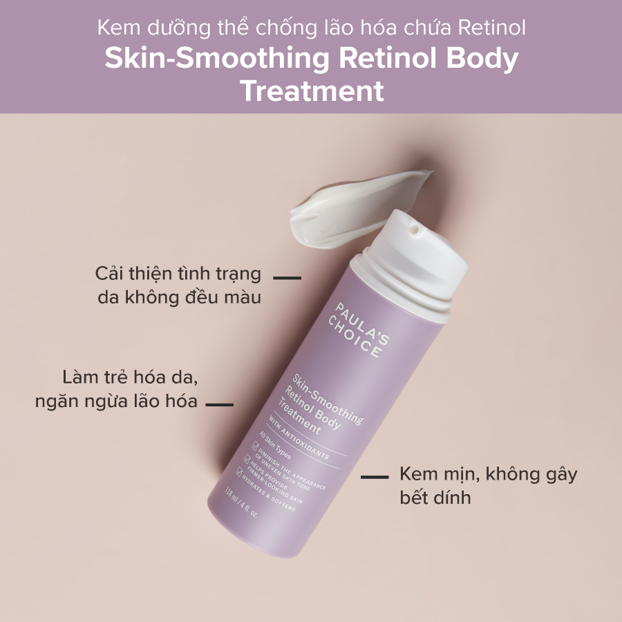 Kem dưỡng thể chống lão hóa Skin - Smoothing Retinol Body Treatment - Paula's  choice Việt Nam