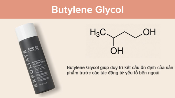 công dụng của Butylene Glycol với da, tác dụng của Butylene Glycol với da